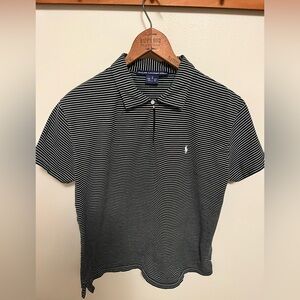 Ralph Lauren Golf Black and White Striped Polo Shirt